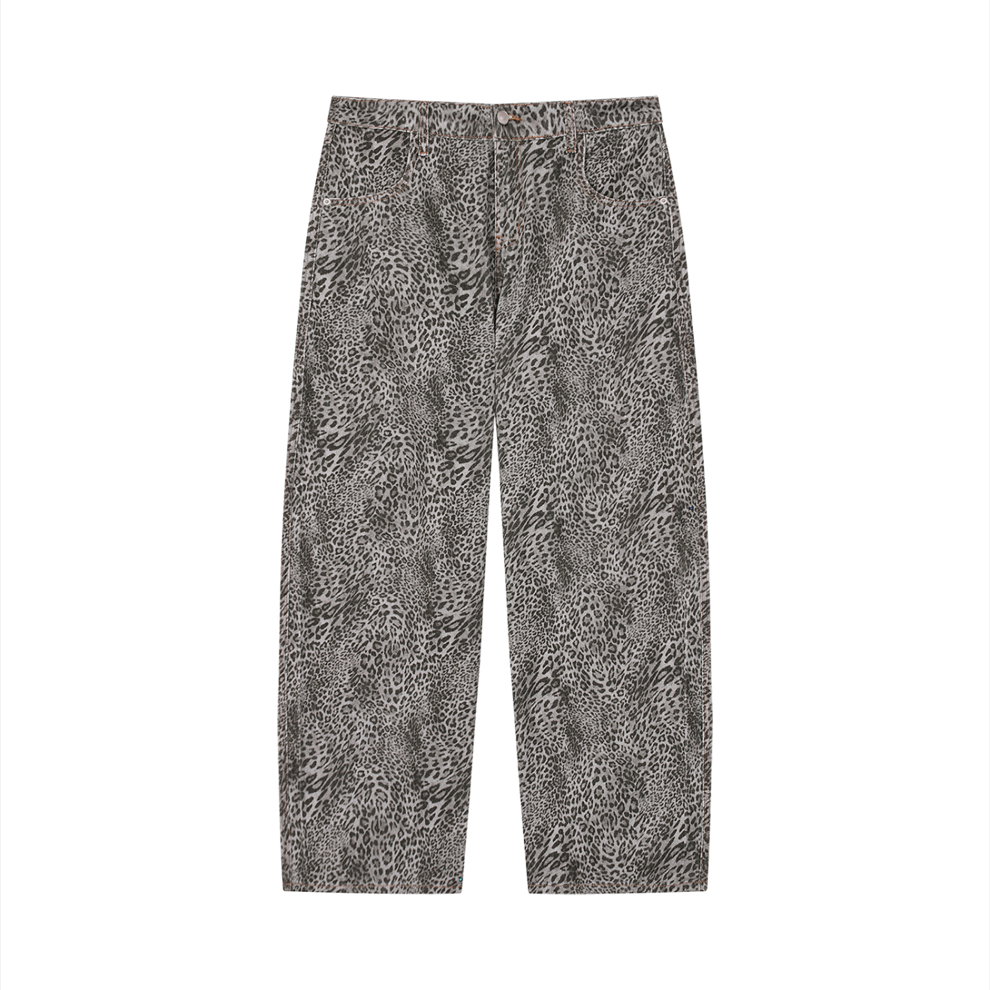 ATC Vintage Wash Wide Leg Leopard Print Jeans