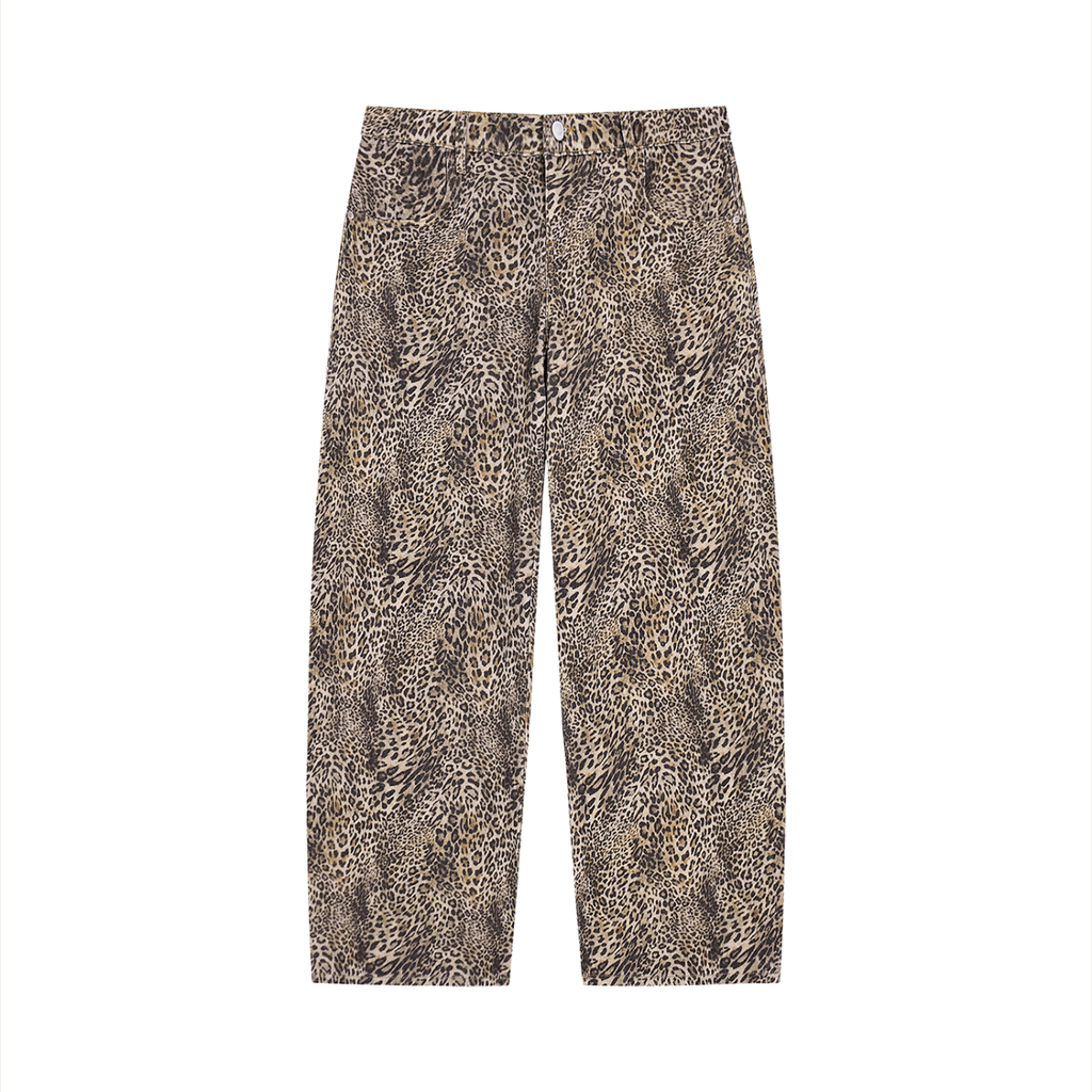 ATC Vintage Wash Wide Leg Leopard Print Jeans