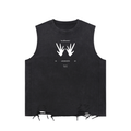 Unisex Snow Washed SZN2 Raw-Hem Tank Top