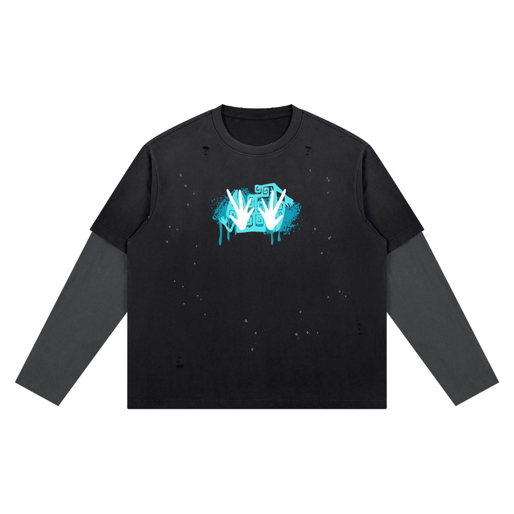 Unisex Vintage Wash SZN2 Distressed Layer T-Shirt