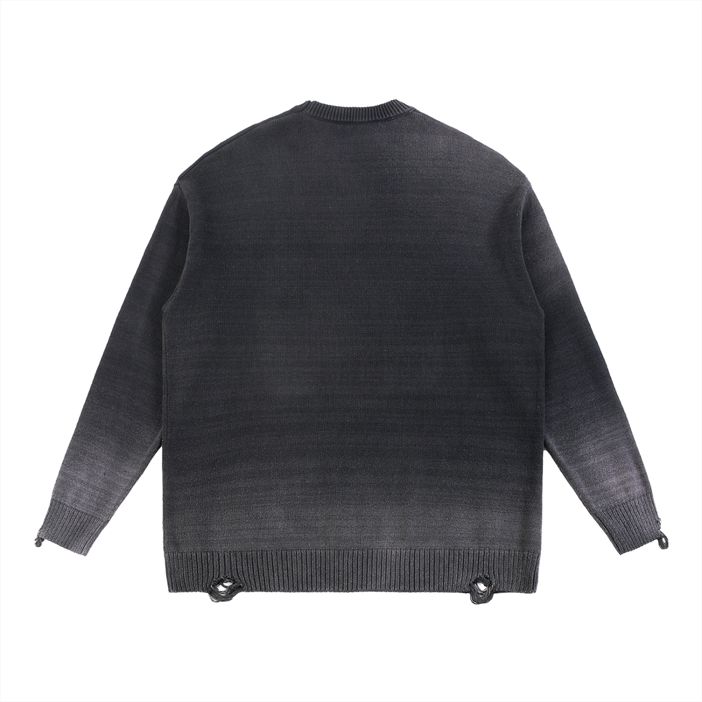 Unisex SZN2 Sun Fade Distressed Ripped Crewneck sweater