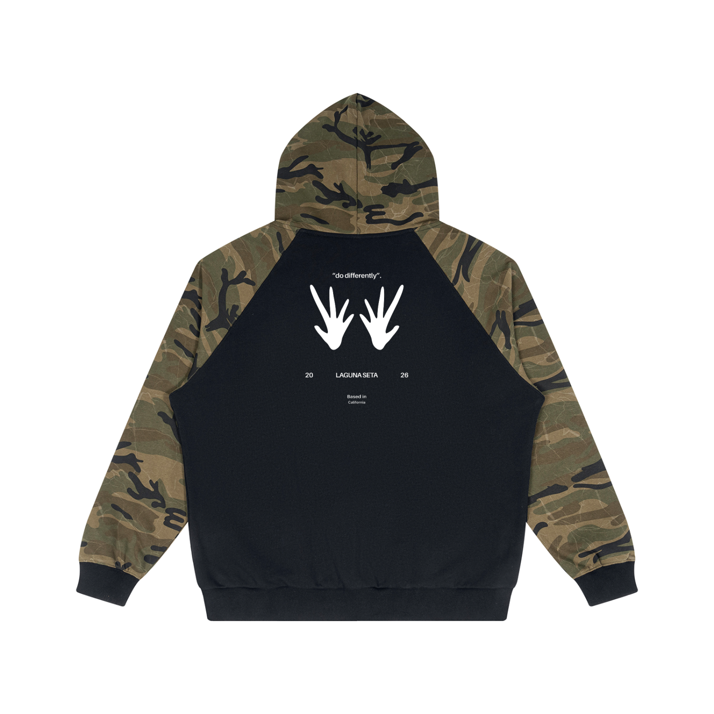Unisex SZN2 Camo-Splice Raglan Zip Hoodie