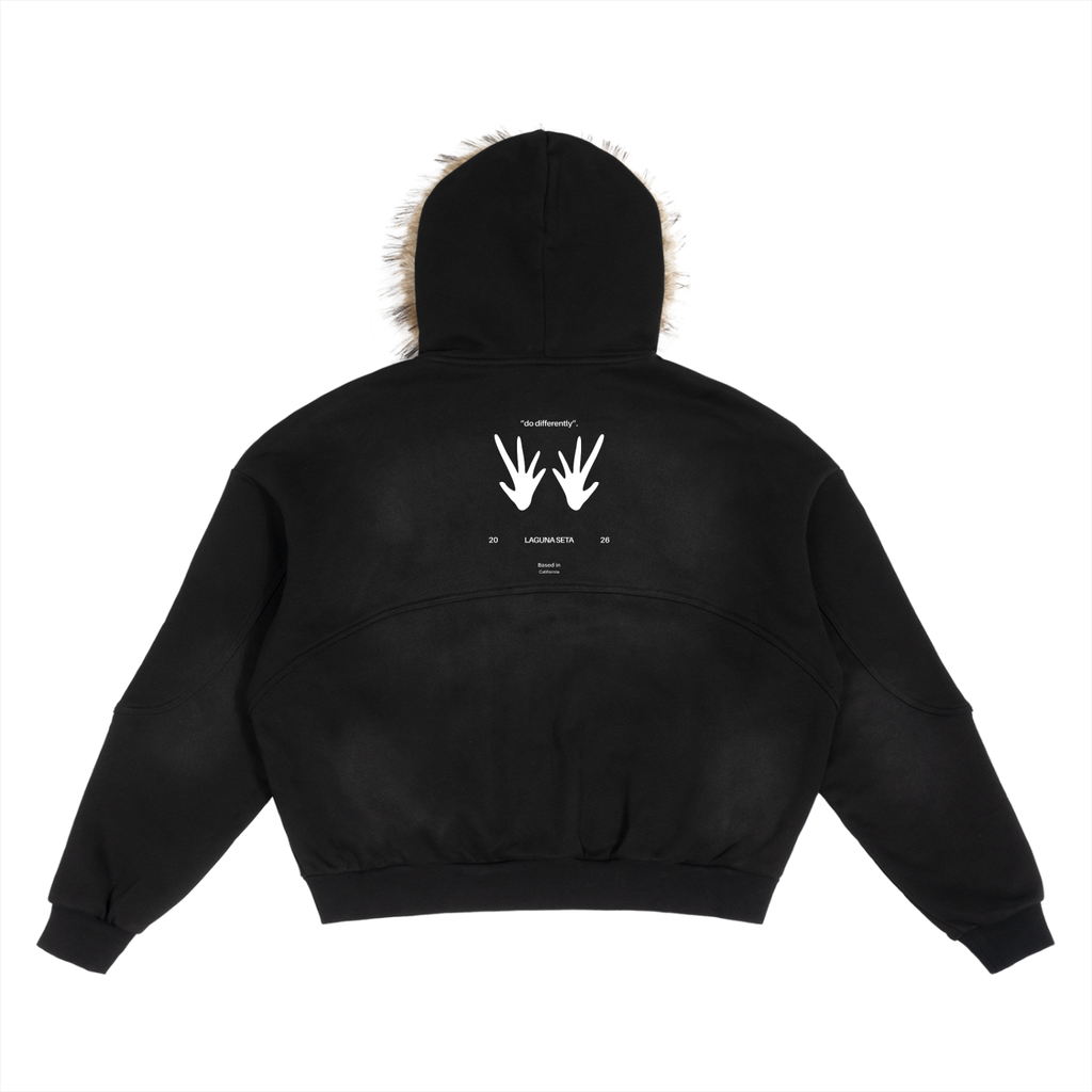 Unisex Sun Fade SZN2 Boxy Detachable Fur Hoodie