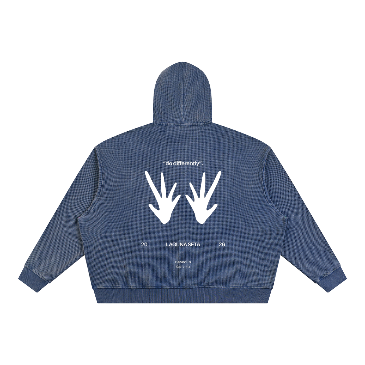 Unisex Vintage Wash SZN2 Boxy Waffle Zip up Hoodie