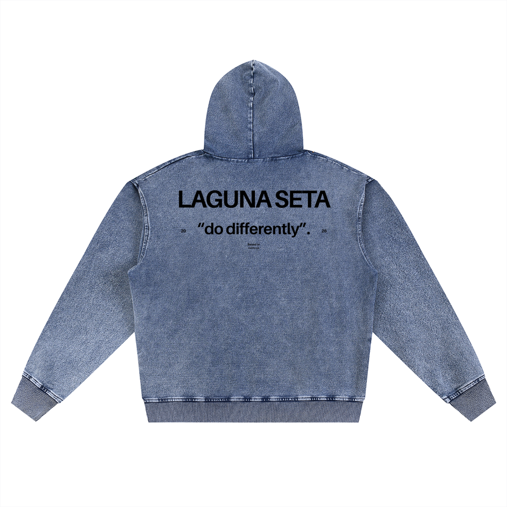 Unisex SZN2 Snow Wash Oversized Zip-Up Hoodie