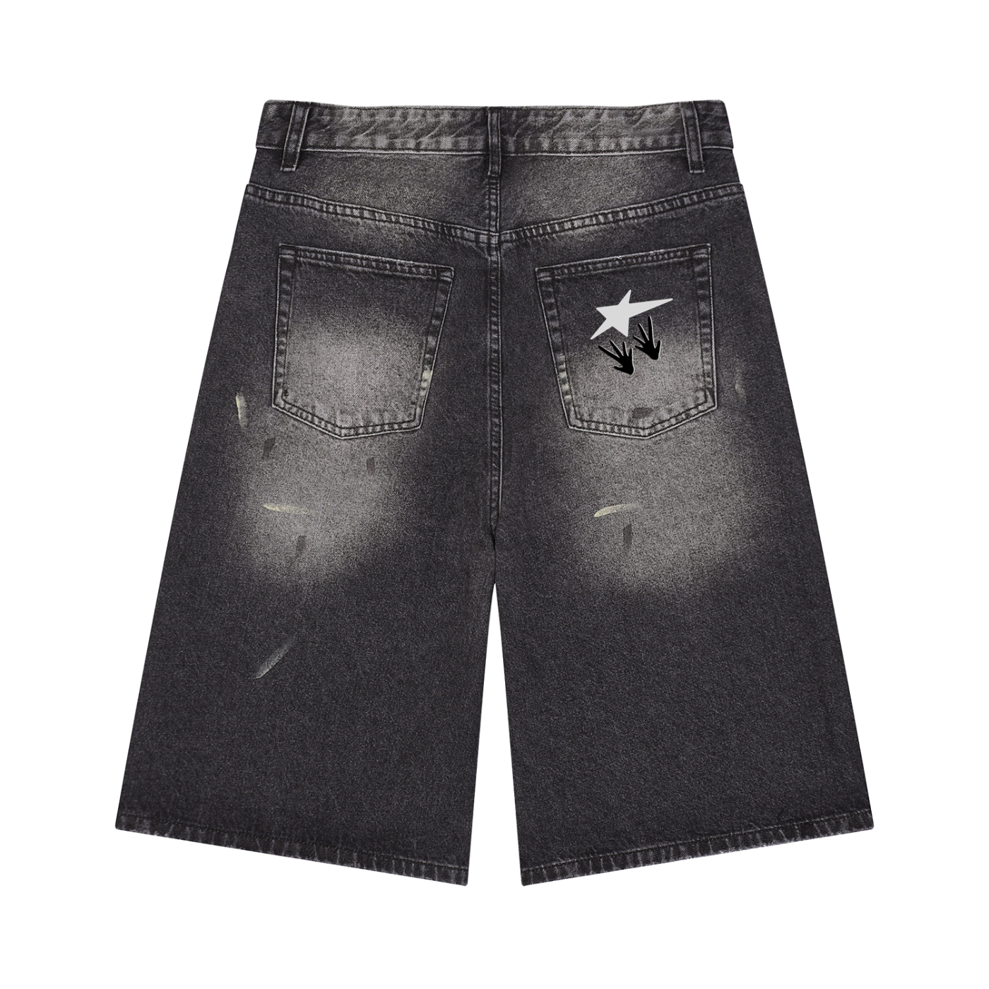 ATC Wide Leg  Vintage Wash Denim Jorts