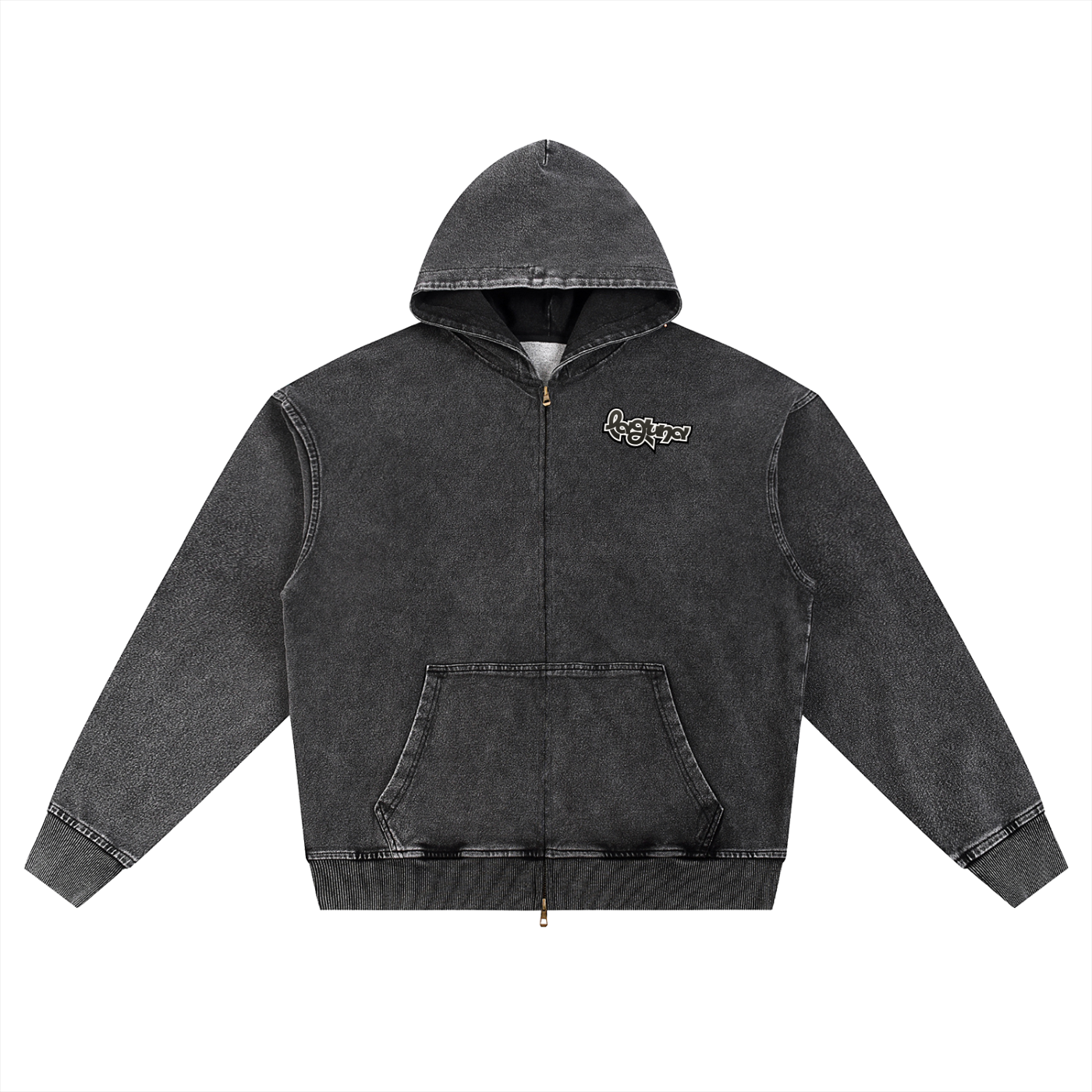 Unisex SZN2 Snow Wash Oversized Zip-Up Hoodie