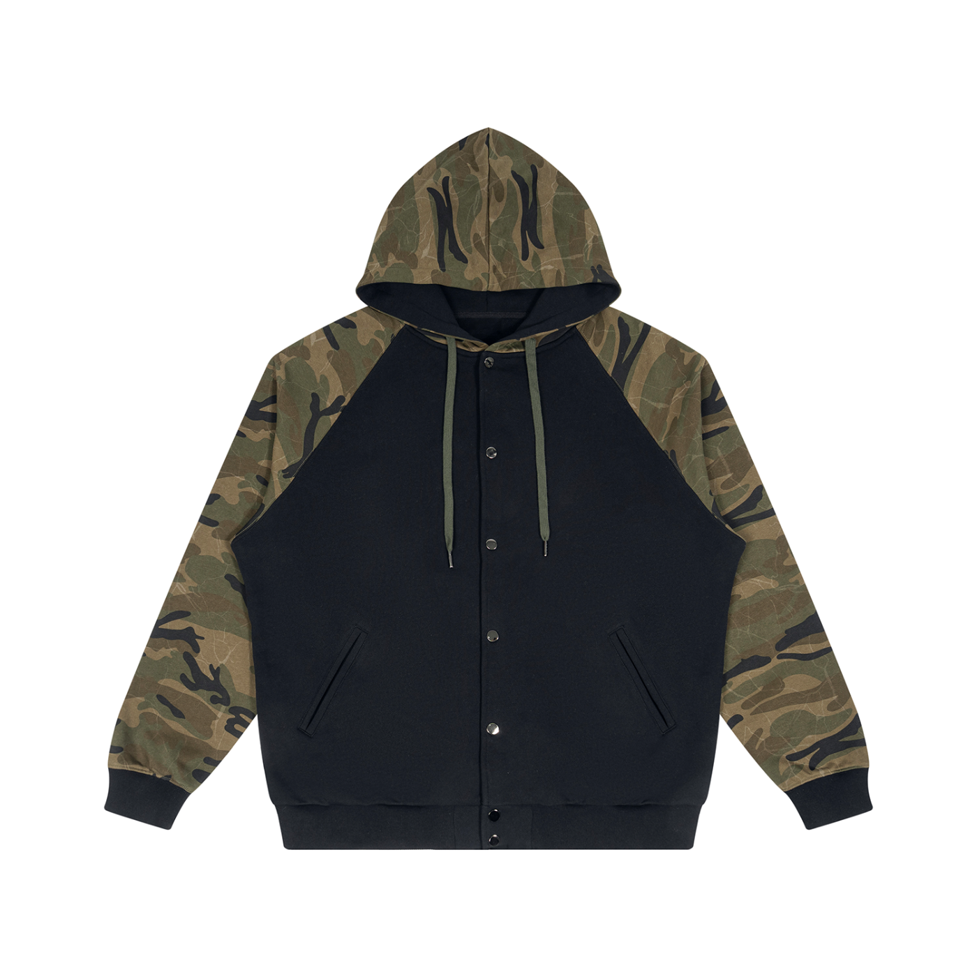 Unisex SZN2 Camo-Splice Raglan Zip Hoodie