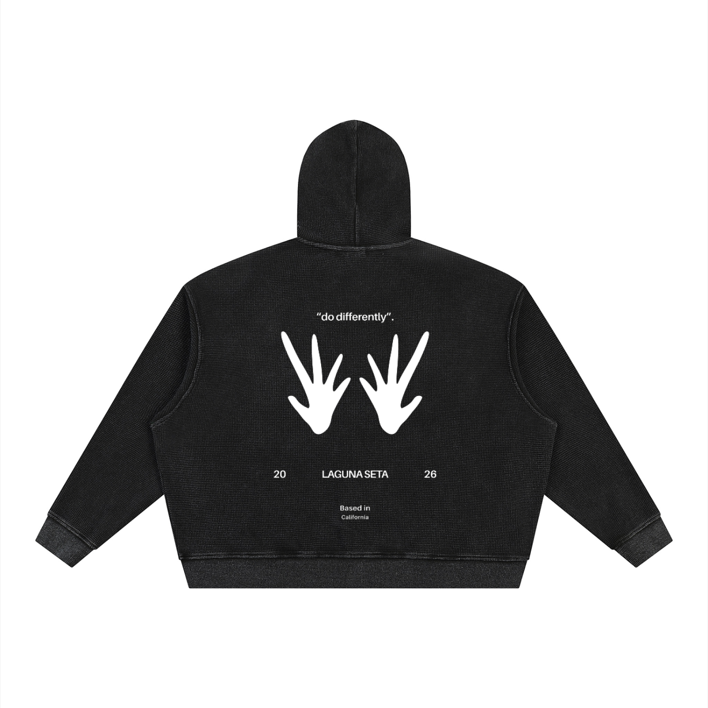 Unisex Vintage Wash SZN2 Boxy Waffle Zip up Hoodie