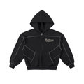 SZN2 Unisex Contrast-Stitched Boxy Fleece Zip Hoodie