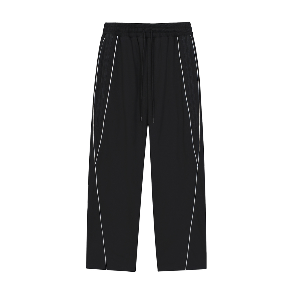 SZN2 Unisex Contrast Reflection Striped Straight-Leg Sweatpants