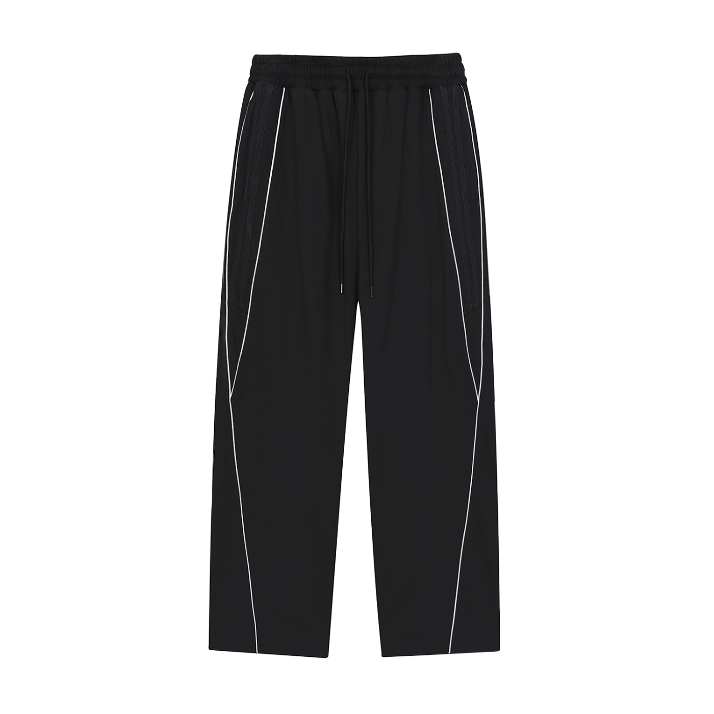SZN2 Unisex Contrast Reflection Striped Straight-Leg Sweatpants
