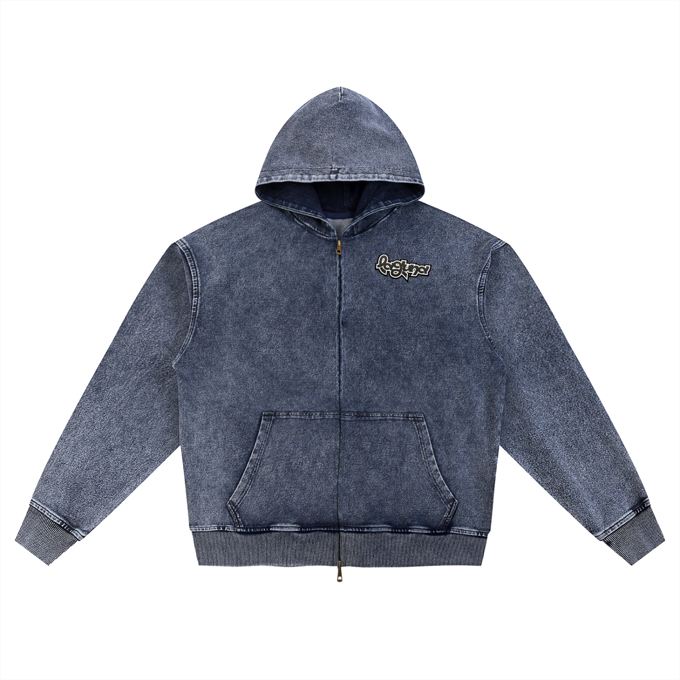 Unisex SZN2 Snow Wash Oversized Zip-Up Hoodie