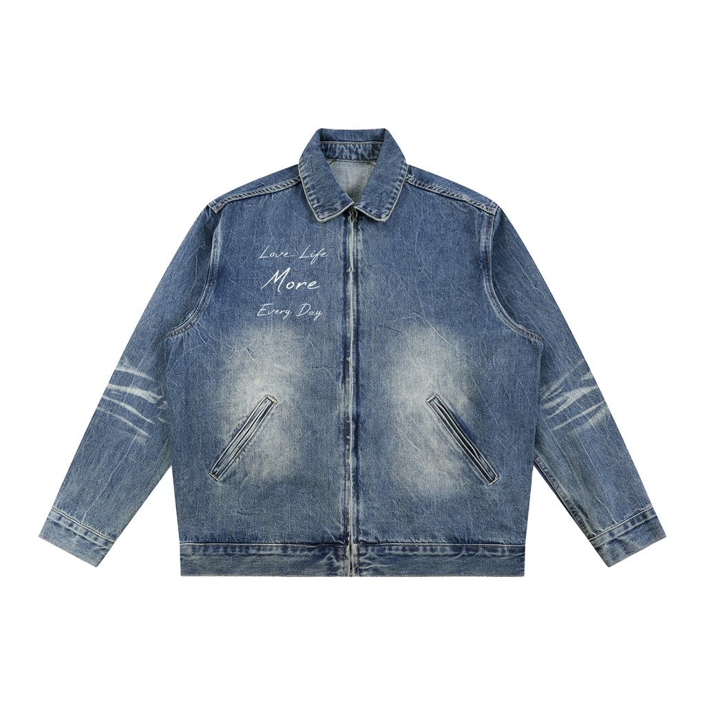 ATC Vintage Wash Zip Up Denim Jacket