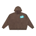Unisex Vintage Wash SZN2 Boxy Waffle Zip up Hoodie