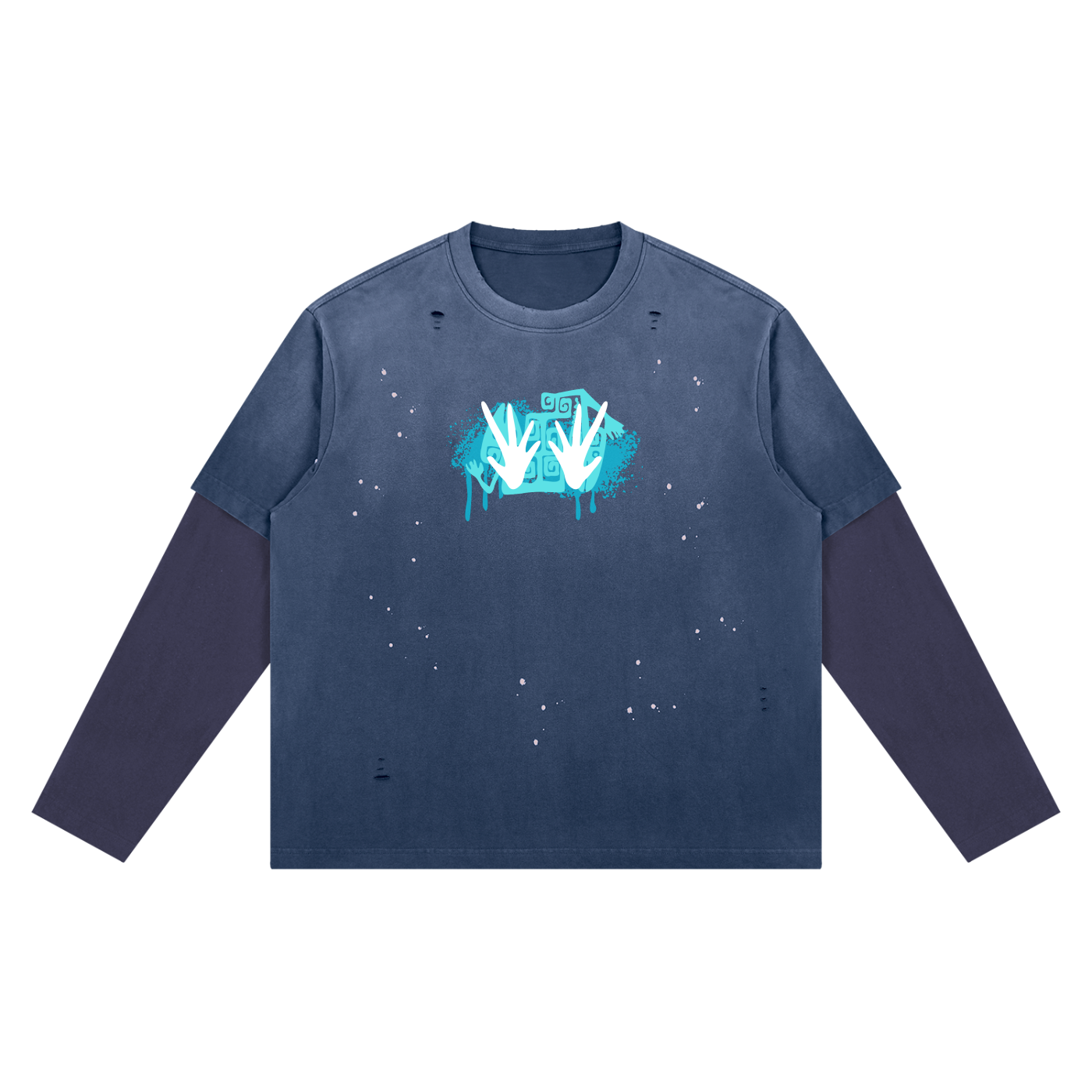 Unisex Vintage Wash SZN2 Distressed Layer T-Shirt
