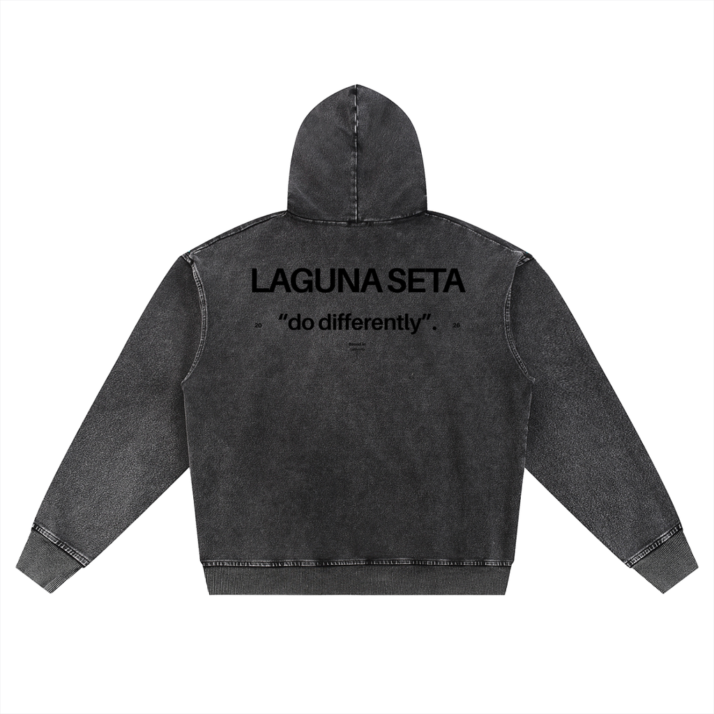 Unisex SZN2 Snow Wash Oversized Zip-Up Hoodie